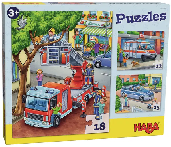 Puzzle 3 in 1 pentru copii Haba - Profesii