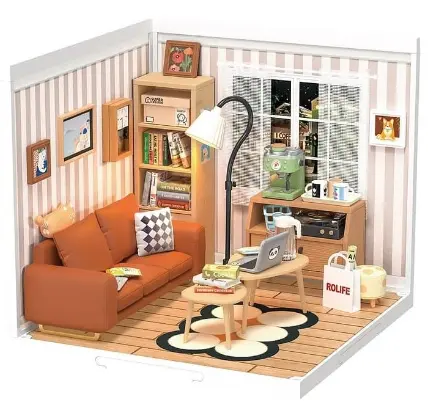 Puzzle 3D 114 piese - Minicasuta - Living Lounge | Robotime