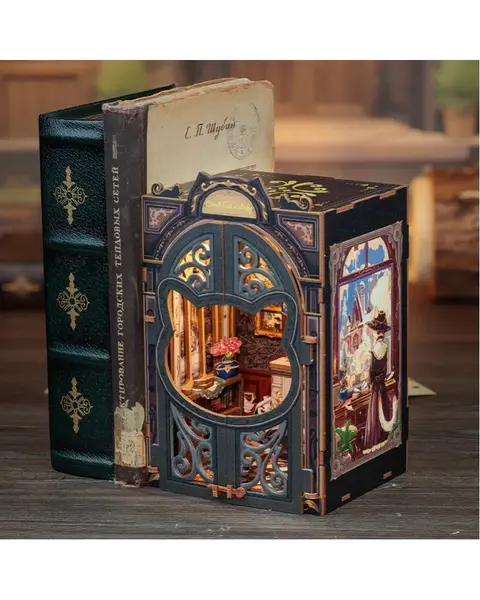 Puzzle 3D 121 piese - Cotor de carte - Count Cats Study | Robotime