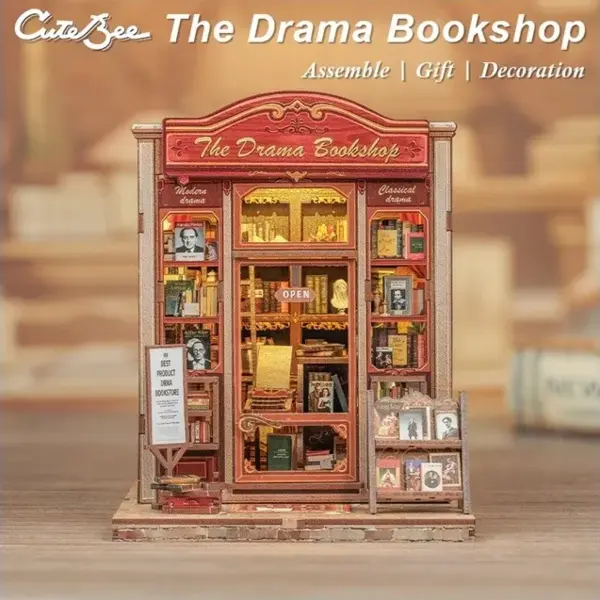 Puzzle 3D 253 piese - Cotor de carte - The Drama Bookshop | Robotime