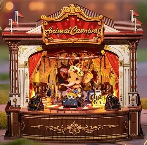 Puzzle 3D 294 piese - Minicasuta de papusi - Corner Coffee Shop | Robotime