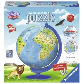 Puzzle 3d copii - globul lumii 180 piese