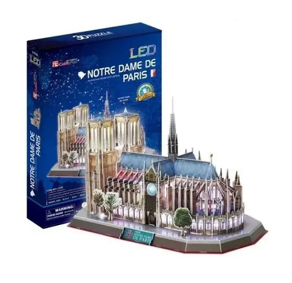 Puzzle 3D cu leduri Cubic Fun 149 piese Catedrala Notre Dame