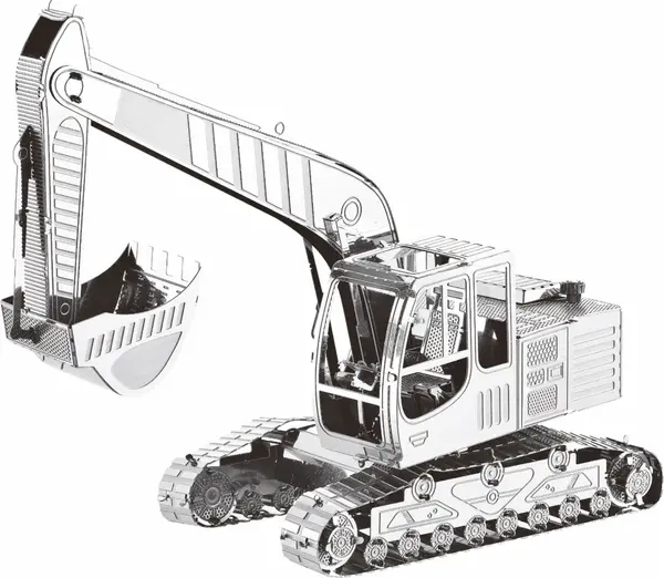 Puzzle 3D de metal Tronico - Excavator pe senile