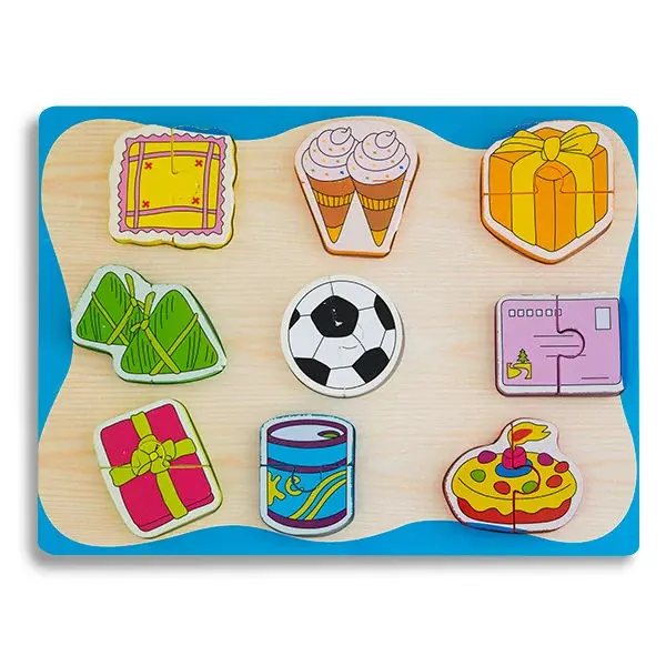 Puzzle 3D din Lemn cu Inghetata Montessori - Nurio