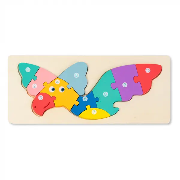 Puzzle 3D din Lemn Dinozaur Pteranodon Montessori