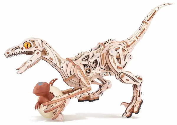 Puzzle 3D din lemn Robo Time din 189 de piese - Velociraptor