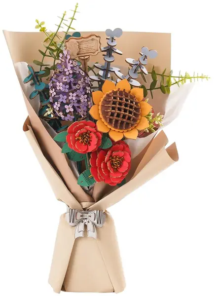 Puzzle 3D din lemn Robo Time din 581 de piese - Buchet