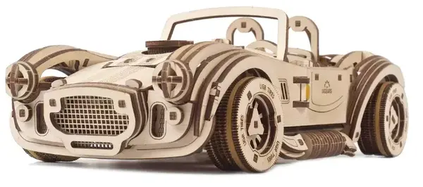 Puzzle 3D din lemn Ugears din 370 piese - Mașină de curse Drift Cobra