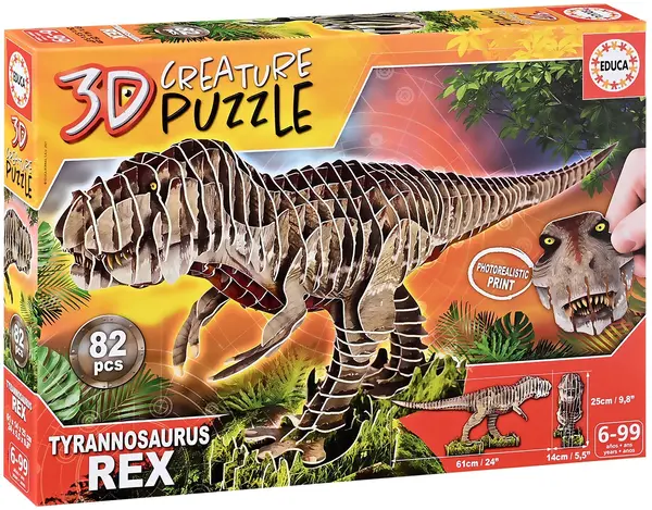 Puzzle 3D Educa de 82 piese - T-Rex
