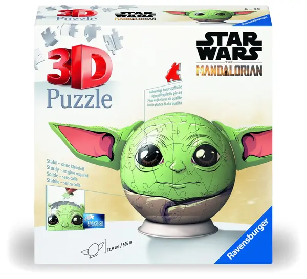 PUZZLE 3D GLOB STAR WARS THE MANDALORIAN GROGU CU URECHI