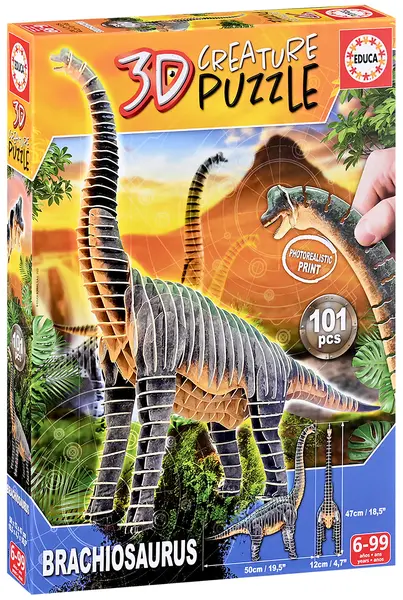 Puzzle 3D pentru copii Educa din 101 de piese - Brachiosaurus