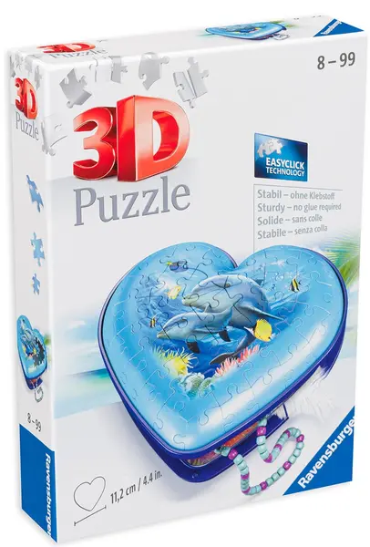 Puzzle 3D Ravensburger din 54 de piese - Cutie de bijuterii, inimă