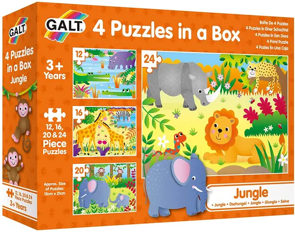 Puzzle 4 in 1 pentru copii Galt - Jungla