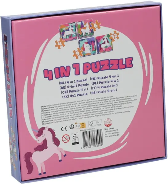 Puzzle 4in1, 31 piese - Unicorn | Wins Holland