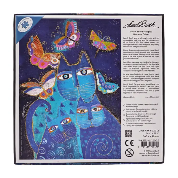 Puzzle 500 de piese - Blue Cats & Butterflies | Paperblanks