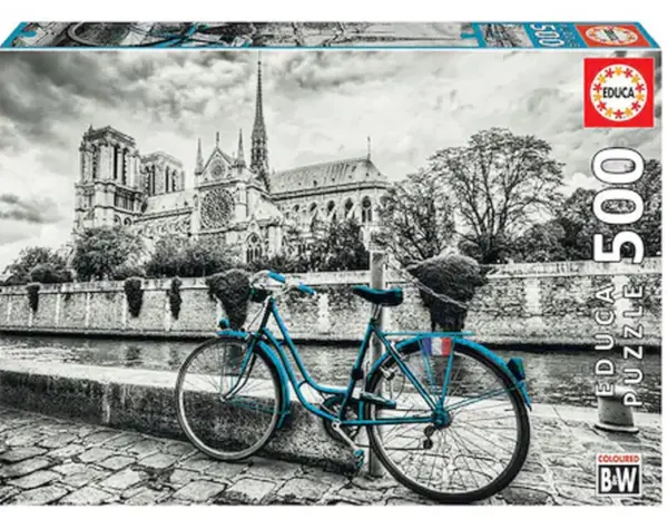 Puzzle 500 piese - Bike near Notre Dame | Educa