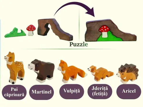 Puzzle 8 piese - Micutii din padure | Didy Toys