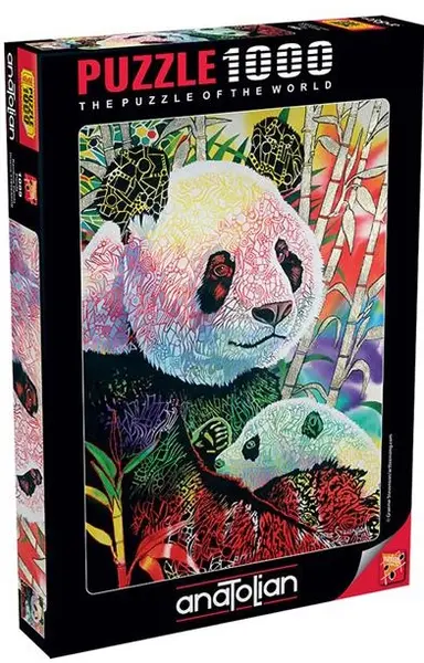 Puzzle Anatolian din 1000 de piese - Panda colorat