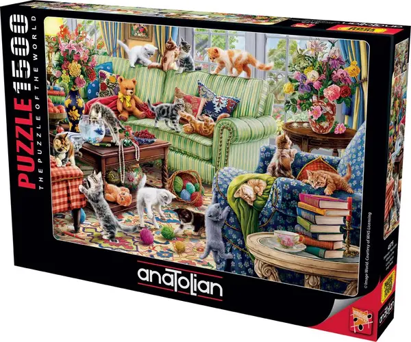 Puzzle Anatolian din 1500 piese - Pisici în sufragerie