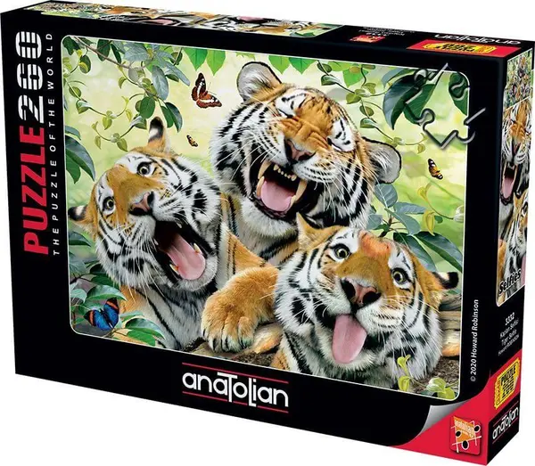Puzzle Anatolian din 260 de piese - Selfie de tigri