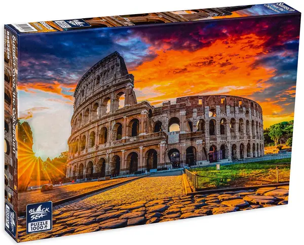 Puzzle Black Sea din 1000 de piese - Apus peste Colosseum