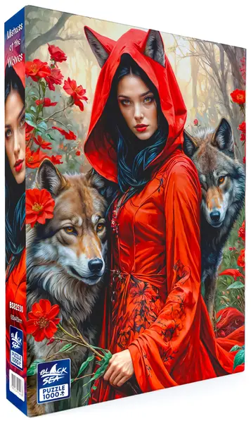 Puzzle Black Sea din 1000 piese - Stăpâna lupilor