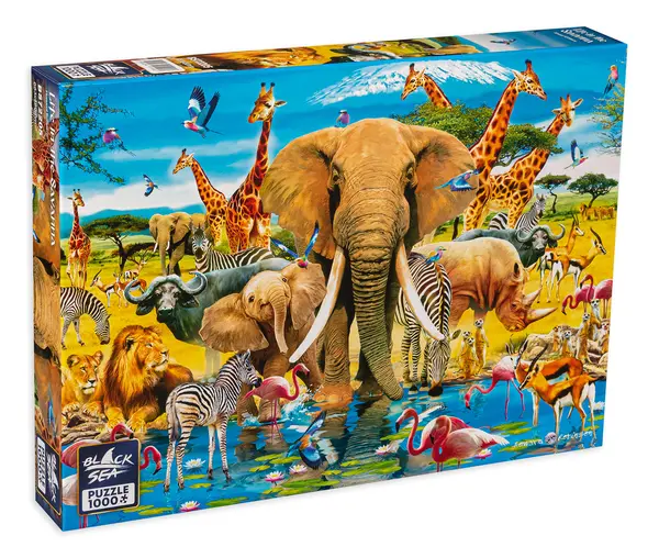 Puzzle Black Sea Premium din 1000 de piese - Viata in savana