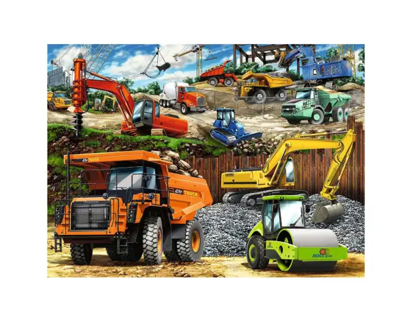 Puzzle calsic - Vehicule de constructii - 100 piese | Ravensburger