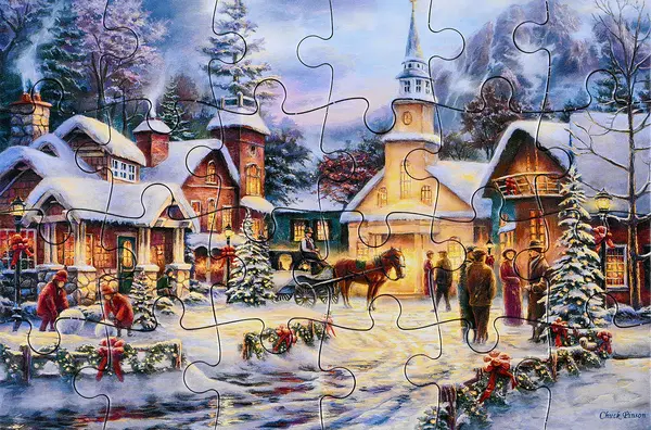 Puzzle-carte poştală Castorland din 24 piese - Credința este adâncă
