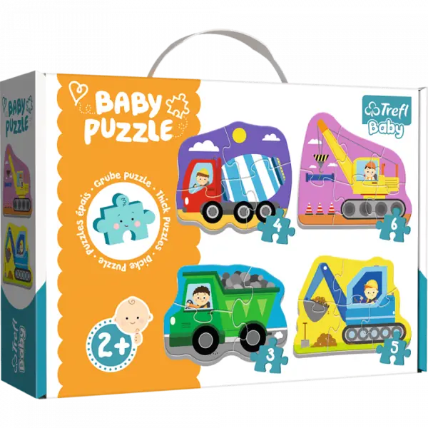 Puzzle carton 4in1:3,4,5 si 6 piese,Baby Puzzle Vehicule