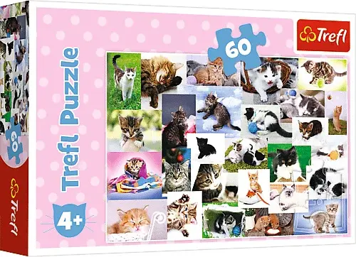 Puzzle carton 60 piese Lumea pisicilor,+4 ani