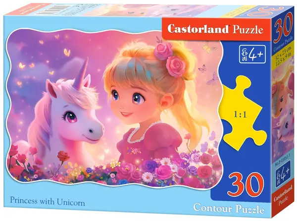 Puzzle Castorland cu 30 de piese - Prințesă cu unicorn