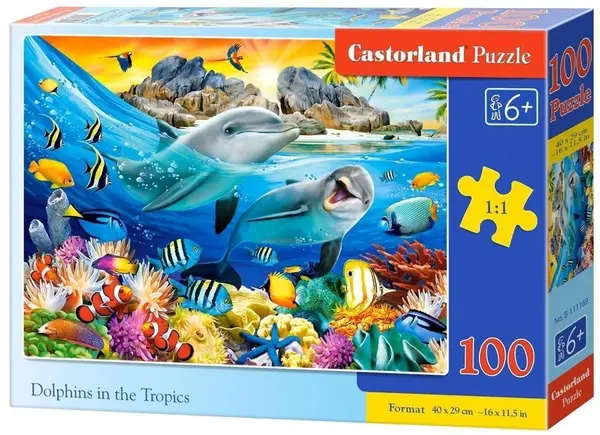 Puzzle Castorland din 100 de piese - Delfini