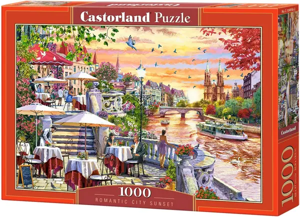 Puzzle Castorland din 1000 de piese - Oraș romantic la apus