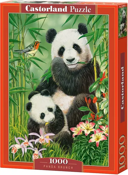 Puzzle Castorland din 1000 de piese - Pandele se hrănesc