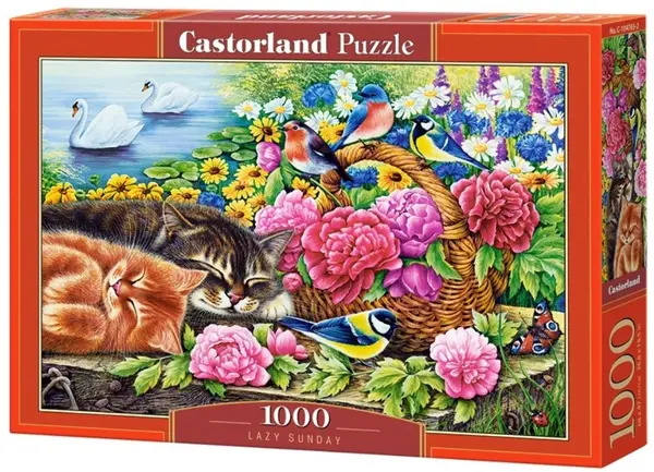 Puzzle Castorland din 1000 de piese - Pisicuță în grădină