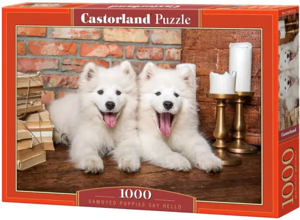 Puzzle Castorland din 1000 piese - Câini Samoyed