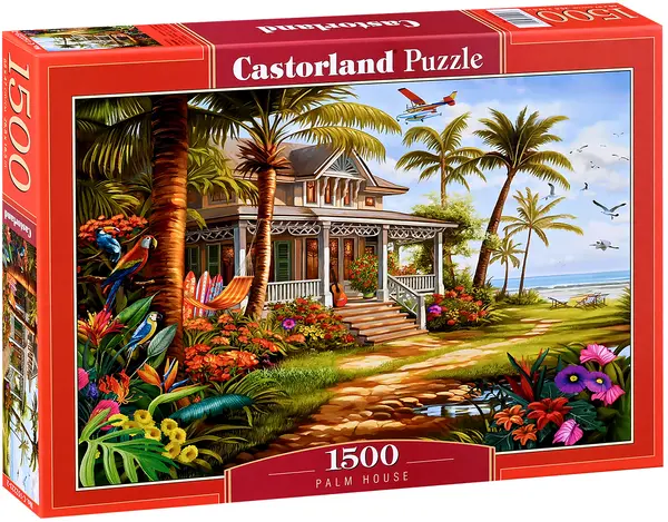 Puzzle Castorland din 1500 piese - Casă lângă palmieri