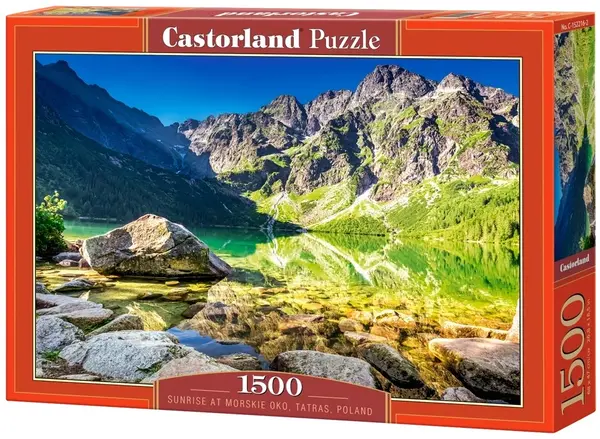 Puzzle Castorland din 1500 piese - Răsărit la Morskie Oko, Munții Tatra, Polonia