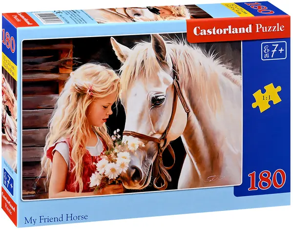 Puzzle Castorland din 180 piese - Calul, prietenul meu
