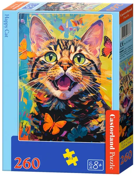 Puzzle Castorland din 260 piese - Pisică fericită