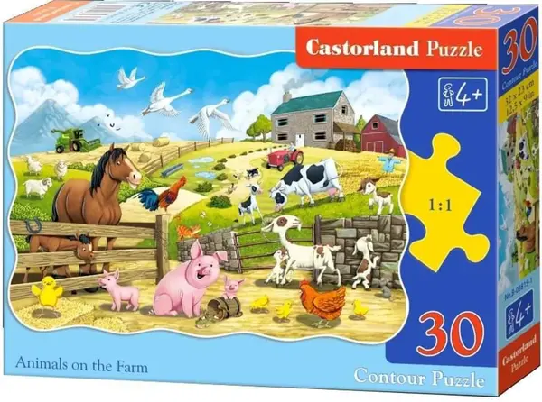 Puzzle Castorland din 30 piese - Animalele în fermă