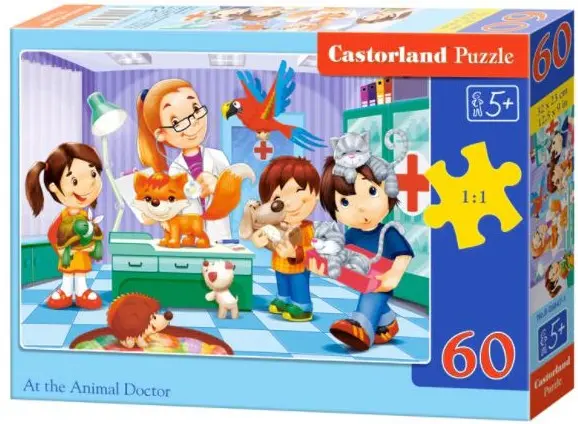 Puzzle Castorland din 60 de piese - La veterinar