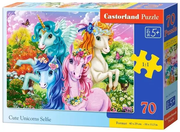 Puzzle Castorland din 70 piese - Selfie drăguț cu unicorn