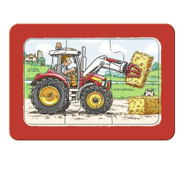 Puzzle clasic - Excavator, tractor si basculanta - 18 piese | Ravensburger