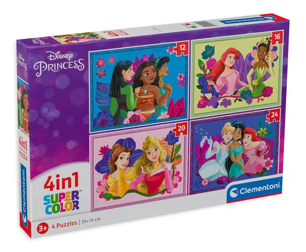 Puzzle Clementoni 4 în 1 - Prințesele Disney