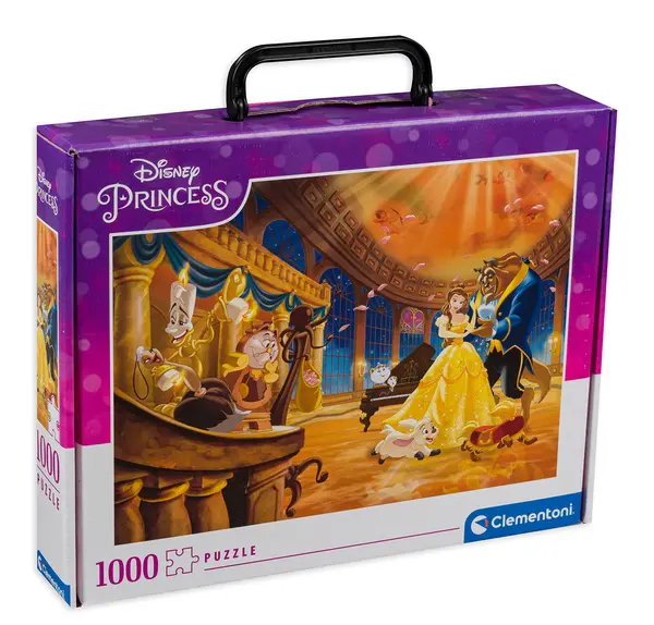 Puzzle Clementoni din 1000 de piese - Frumoasa și Bestia, într-o valiză