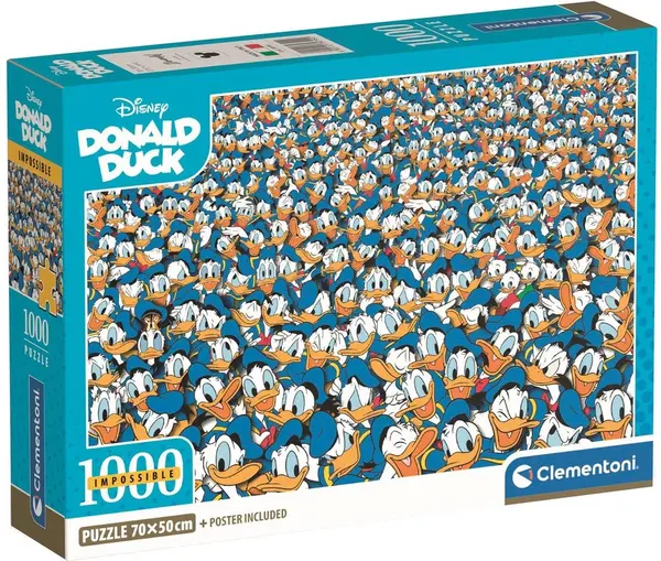 Puzzle Clementoni din 1000 piese - Multe fețe ale lui Donald Duck