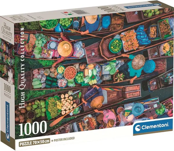 Puzzle Clementoni din 1000 piese - Piața plutitoare thailandeză